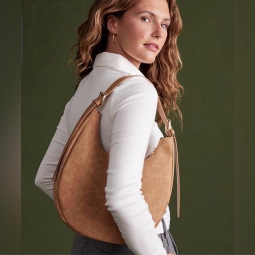 NWT, 4th + Reckless, Faux Suede Crescent Hobo Bag